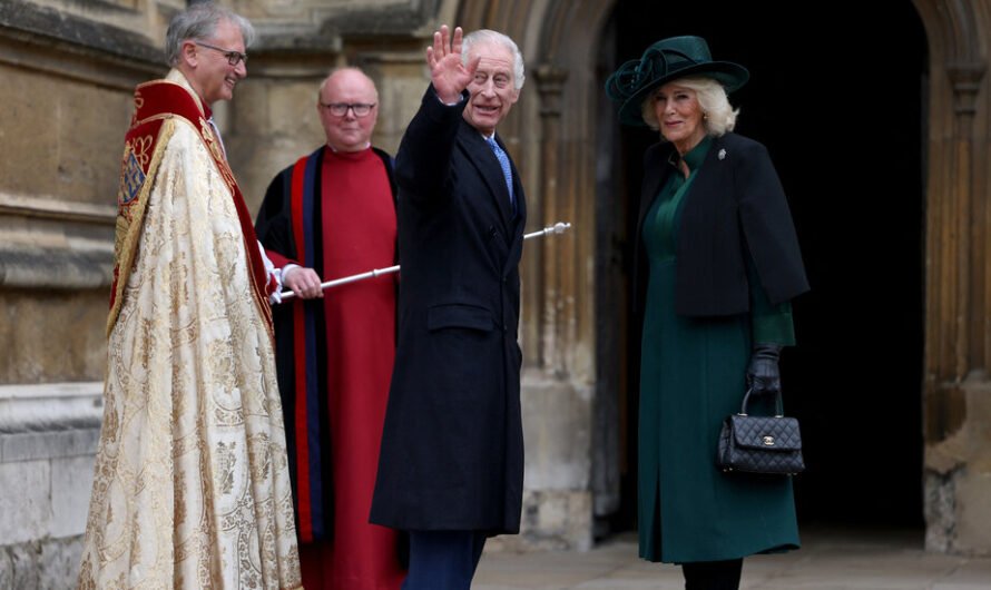 King Charles III Attends Easter Service