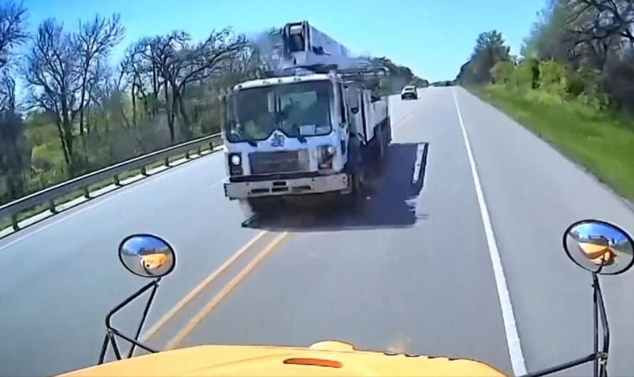 Dashcam video Video shows cement truck hit Texas school bus, killing boy and man