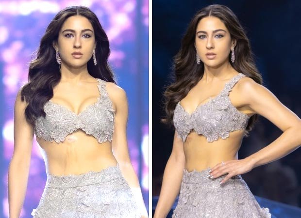 Sara Ali Khan flaunts her burn marks in pearl grey embroidered lehenga by Varun Chakkilam at Lakme Fashion Week 2024, see pics 2024 : Bollywood News