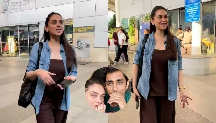 Aditi Rao Hydari Makes Her First Public Appearance Post Engagement With Siddharth, Looks Cheerful