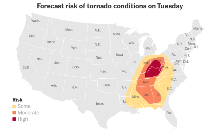 Severe Weather, Including Tornadoes, Expected in Midwest and South