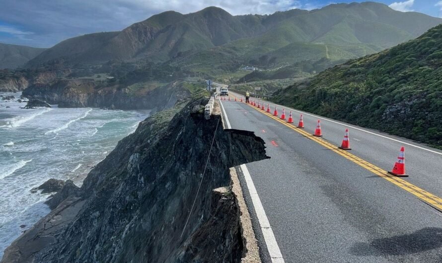 Part of California’s Highway 1 crumbles into ocean, authorities escort cars around