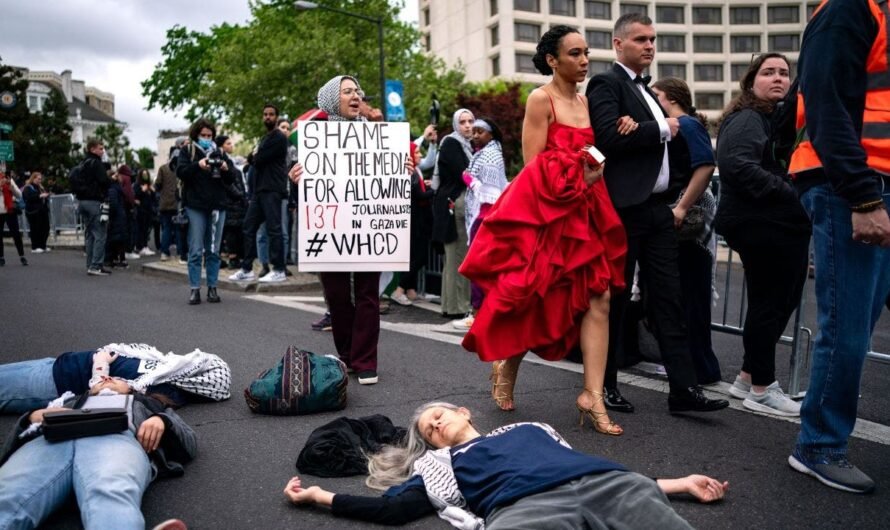 Anti-Israel agitators flood DC streets, take aim at White House Correspondent’s Dinner: ‘Shame on you!’