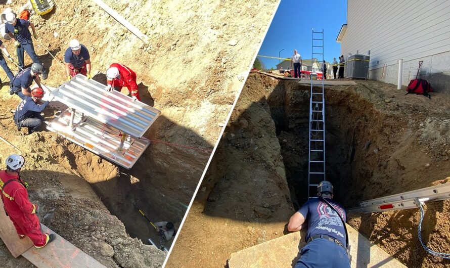 Construction worker rescued after falling 20 feet into trench: ‘True team effort’