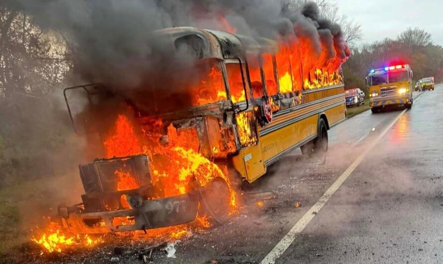 Students, driver escape moments before NJ school bus bursts into flames on highway