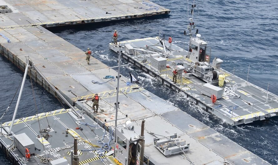 US military constructs hulking metal pier amid Biden’s $320 million gamble to get aid into Gaza