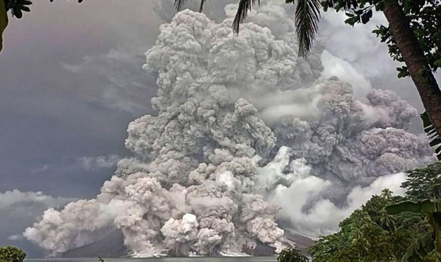 Indonesia’s Ruang volcano spits more hot ash after eruption forces schools and airports to close