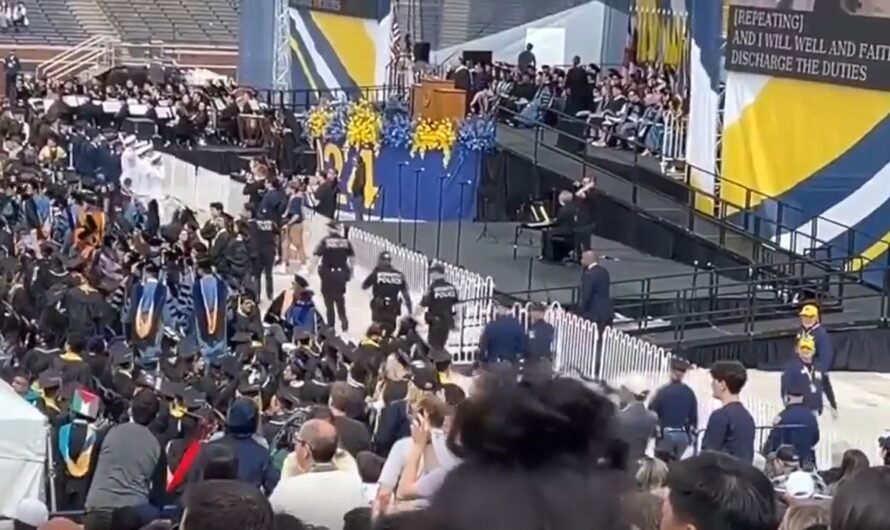 Anti-Israel protesters interrupted a graduation ceremony at the University of Michigan