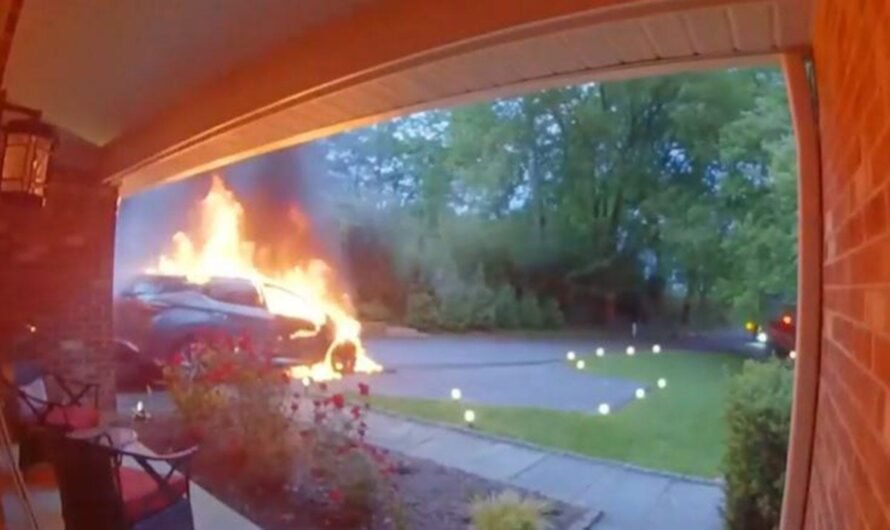 Maryland family’s SUV bursts into flames while they slept, video shows