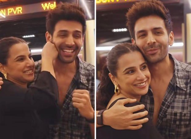 Bhool Bhulaiyaa 3 co-stars Kartik Aaryan and Vidya Balan share hugs and laughter at Chandu Champion screening, watch 3 : Bollywood News