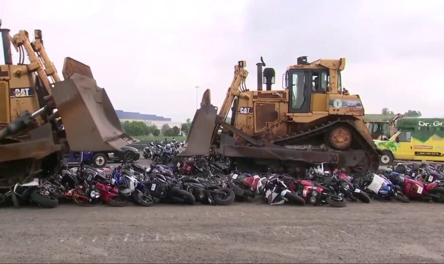 NYC crushes over 200 seized mopeds and scooters amid crackdown on illegal vehicles