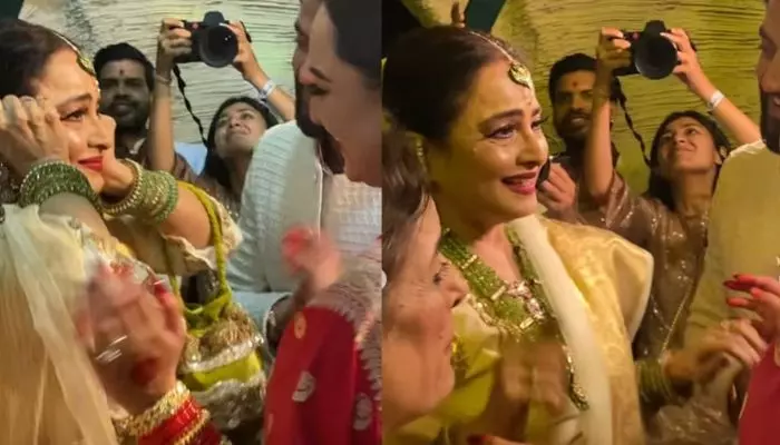 Rekha Turns Emotional, As She Wards Off Evil Eyes From Newlyweds, Sonakshi Sinha And Zaheer Iqbal