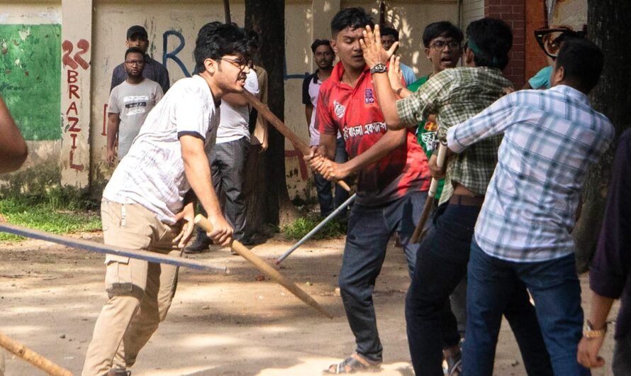 Bangladesh urges universities to close after 6 die in protests, bombs and weapons found