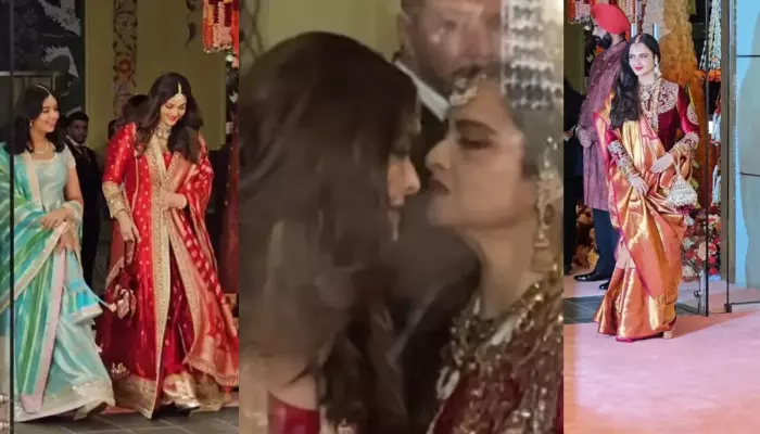 Aishwarya-Rekha’s Interaction And Twinning Moment At Ambani Wedding Impress Fans, ‘Legends Slaying’