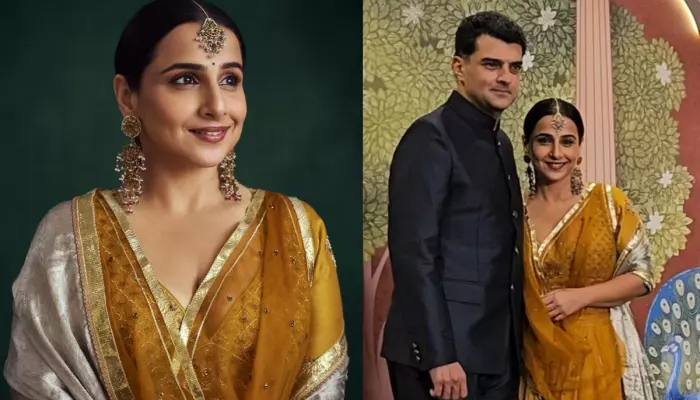 Vidya Balan’s Ghaghra At The Ambani Wedding Was Dyed From Marigolds Offered At Siddhivinayak Temple