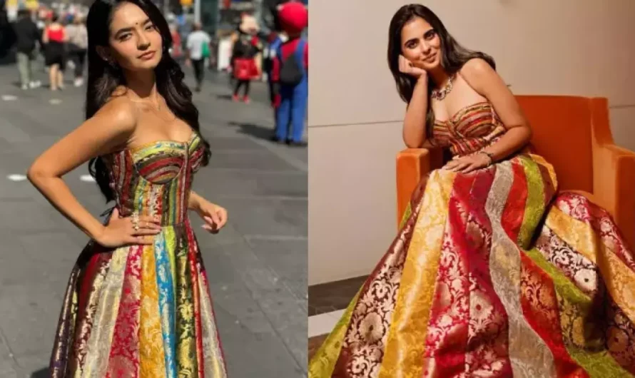 Isha Ambani And Anushka Sen’s Similar Upcycled Vibrant Floor-Length Banarasi Gown Is A Trendsetter