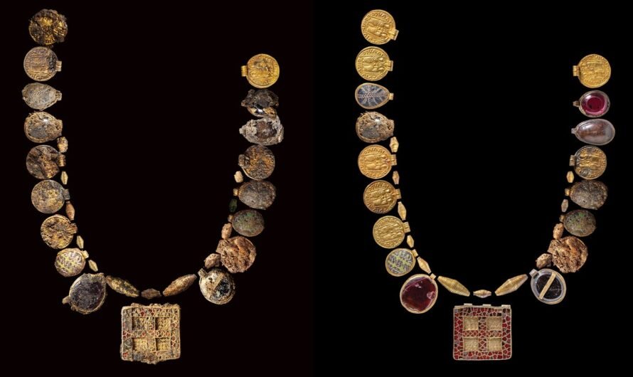 1,300-year old necklace discovered by archaeologists is one of the most valuable ever found in Britain