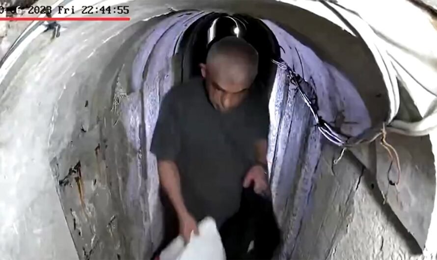 IDF releases video showing Hamas leader Yahya Sinwar fleeing into tunnel with family before Oct. 7 attack