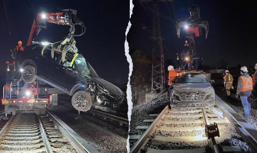 SUV driver’s joyride on New York railroad tracks ends in fiery wreck: police